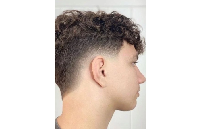 Curly Mullet with Middle Part