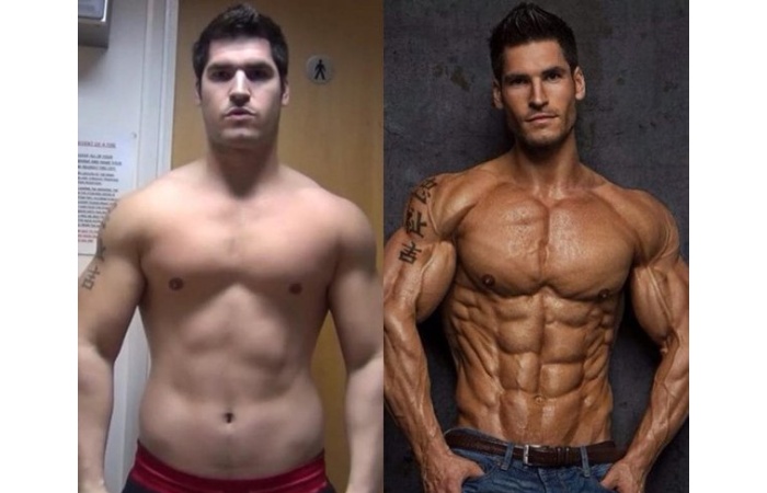 Before and after results of using anabolic steroids