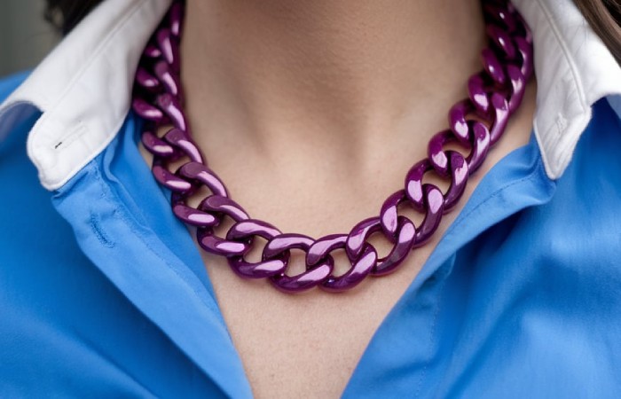 The J Crew Raspberry Purple Enamel Link Strand Necklace: A Style Investment